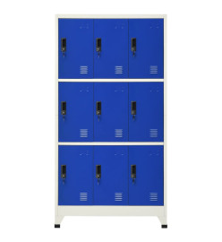 Armoire à casiers Gris et bleu 90x45x180 cm Acier