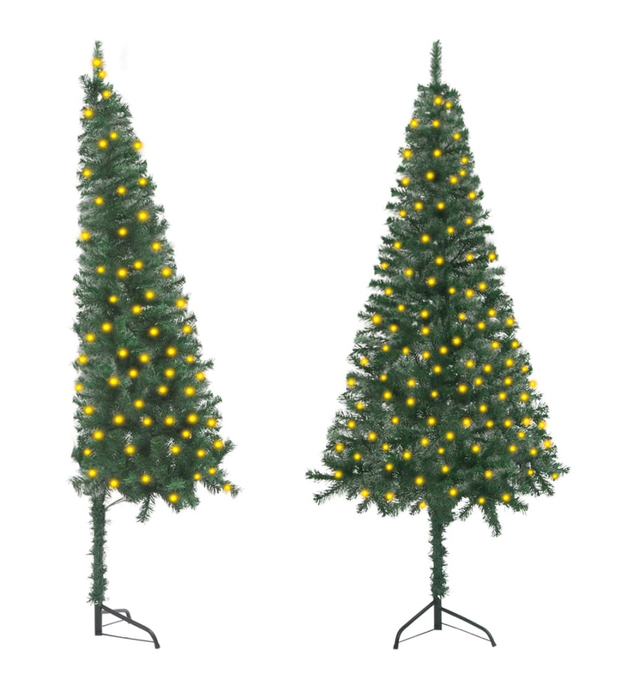 Arbre de Noël artificiel d'angle pré-éclairé vert 180 cm PVC