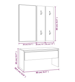 Ensemble de meubles de couloir Sonoma gris Bois d'ingénierie