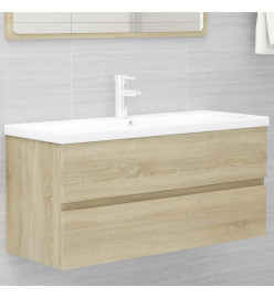 Armoire d'évier avec lavabo intégré Chêne sonoma Aggloméré