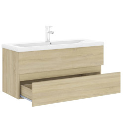 Armoire d'évier avec lavabo intégré Chêne sonoma Aggloméré