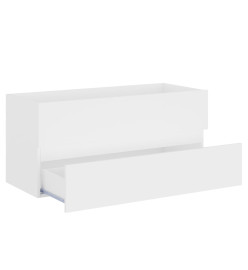Armoire d'évier avec lavabo intégré Blanc Aggloméré