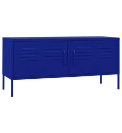 Meuble TV Bleu marine 105x35x50 cm Acier