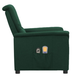 Fauteuil électrique de massage Vert foncé Tissu