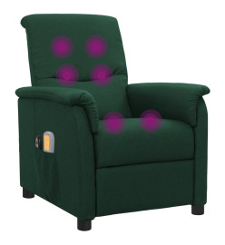 Fauteuil électrique de massage Vert foncé Tissu