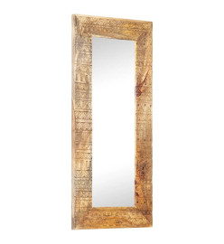 Miroir sculpté à la main 110x50x11 cm Bois de manguier solide