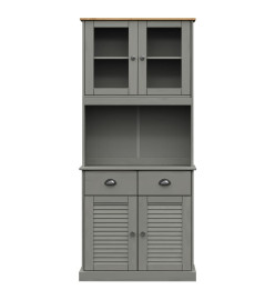 Buffet haut VIGO gris 78x40x175 cm bois massif de pin