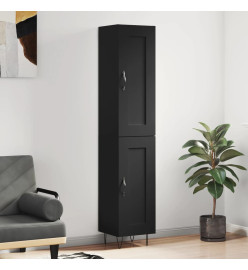 Buffet haut Noir 34,5x34x180 cm Bois d'ingénierie