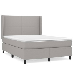 Lit à sommier tapissier avec matelas Gris clair 140x200cm Tissu