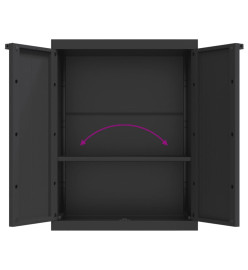 Armoire de rangement d'extérieur noir 65x37x85 cm PP