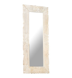 Miroir Blanc 110x50 cm Bois de manguier massif