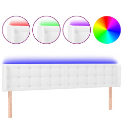 Tête de lit à LED Blanc 163x16x78/88 cm Similicuir