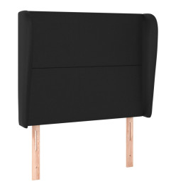 Tête de lit avec oreilles Noir 103x23x118/128 cm Similicuir