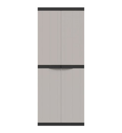 Armoire de rangement d'extérieur gris et noir 65x37x165 cm PP