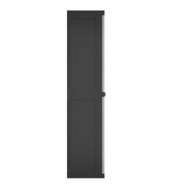 Armoire de rangement d'extérieur gris et noir 65x37x165 cm PP