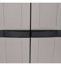 Armoire de rangement d'extérieur gris et noir 65x37x165 cm PP