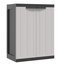 Armoire de rangement d'extérieur gris et noir 65x37x85 cm PP