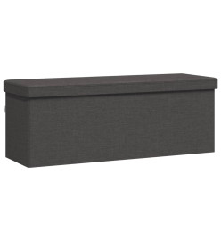 Banc de rangement pliable gris foncé faux lin