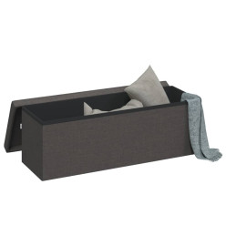 Banc de rangement pliable gris foncé faux lin