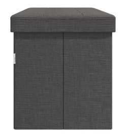 Banc de rangement pliable gris foncé faux lin