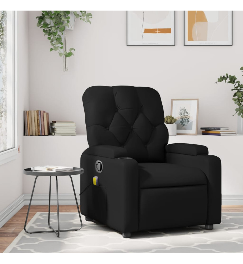 Fauteuil de massage inclinable Noir Similicuir