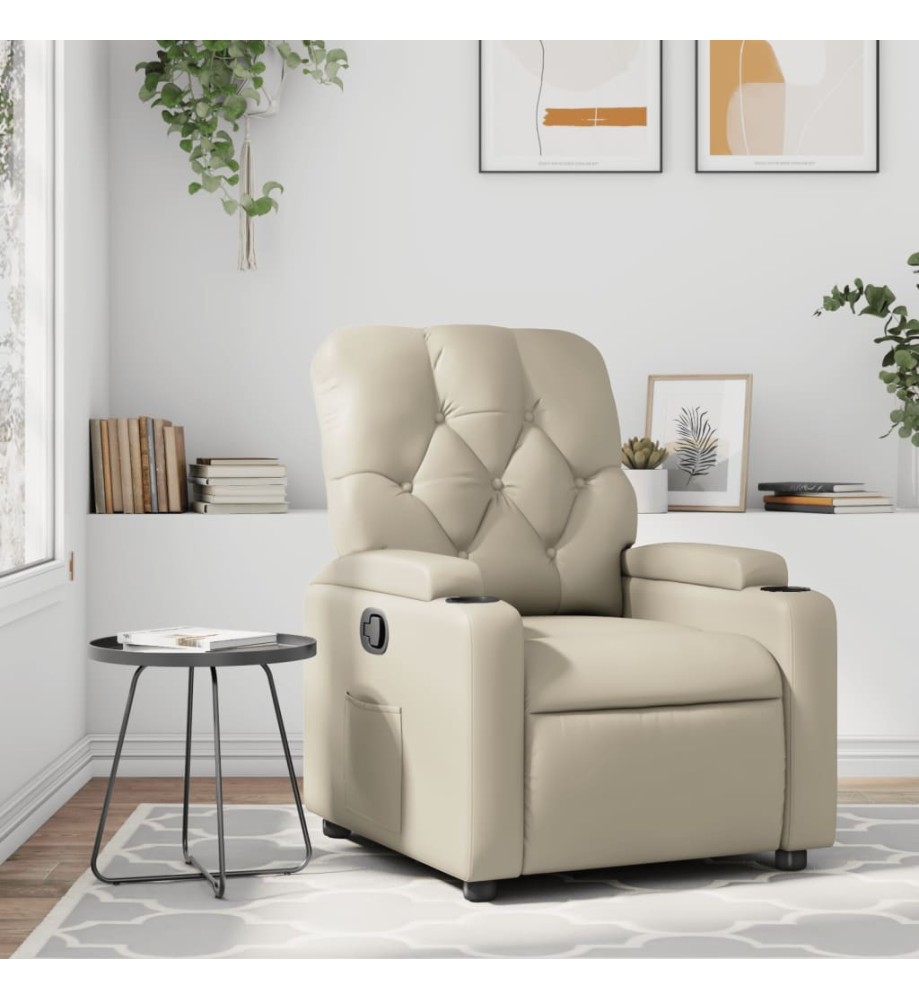 Fauteuil inclinable Crème Similicuir