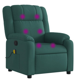 Fauteuil de massage inclinable Vert foncé Tissu