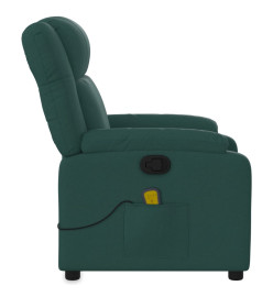 Fauteuil de massage inclinable Vert foncé Tissu