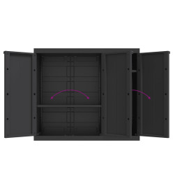 Armoire de rangement d'extérieur noir 97x37x85 cm PP