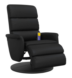 Fauteuil inclinable de massage repose-pieds noir similicuir