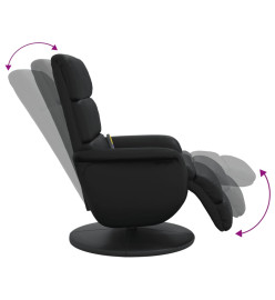 Fauteuil inclinable de massage repose-pieds noir similicuir