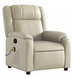 Fauteuil inclinable de massage Crème Similicuir