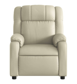 Fauteuil inclinable de massage Crème Similicuir