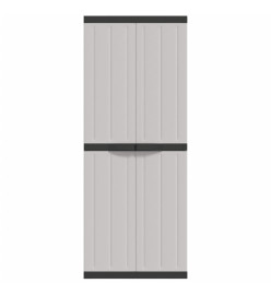 Armoire de rangement d'extérieur gris et noir 65x37x165 cm PP