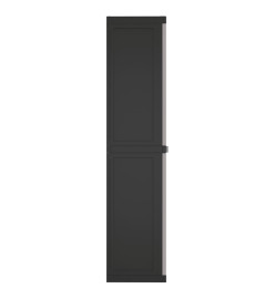 Armoire de rangement d'extérieur gris et noir 65x37x165 cm PP
