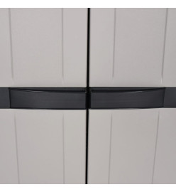 Armoire de rangement d'extérieur gris et noir 65x37x165 cm PP