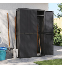 Armoire de rangement d'extérieur noir 97x37x165 cm PP
