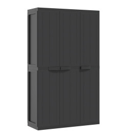 Armoire de rangement d'extérieur noir 97x37x165 cm PP