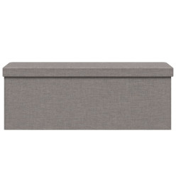 Banc de rangement pliable gris clair faux lin