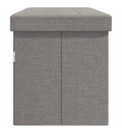 Banc de rangement pliable gris clair faux lin