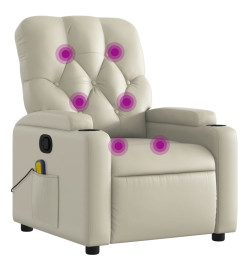 Fauteuil inclinable de massage Crème Similicuir