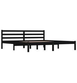 Cadre de lit Bois de pin massif 180x200 cm Noir Super King