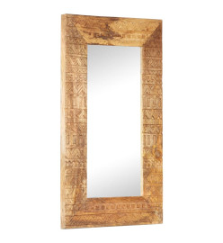 Miroir sculpté à la main 80x50x11 cm Bois de manguier solide