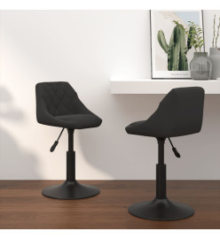 Chaises pivotantes de salle à manger 2 pcs Noir Velours