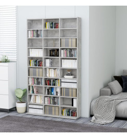 Armoire à CD Gris béton 102x16x177,5 cm Bois d'ingénierie