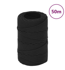 Corde de bateau Noir complet 2 mm 50 m Polypropylène