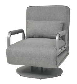 Fauteuil pivotant et canapé-lit Gris clair Tissu