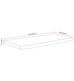 Étagère murale rectangulaire massif acacia bordure assortie