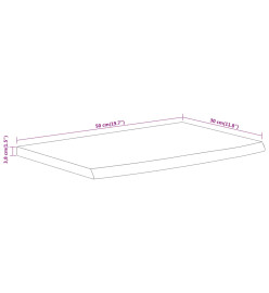 Étagère murale rectangulaire massif acacia bordure assortie