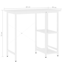 Bureau d'ordinateur Blanc 80x40x72 cm MDF et métal